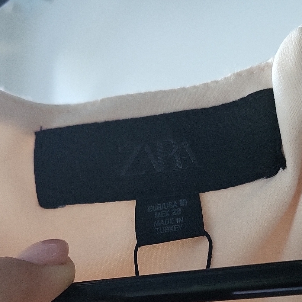 Zara Beige and White Layered Mini Dress - Picture 5 of 10